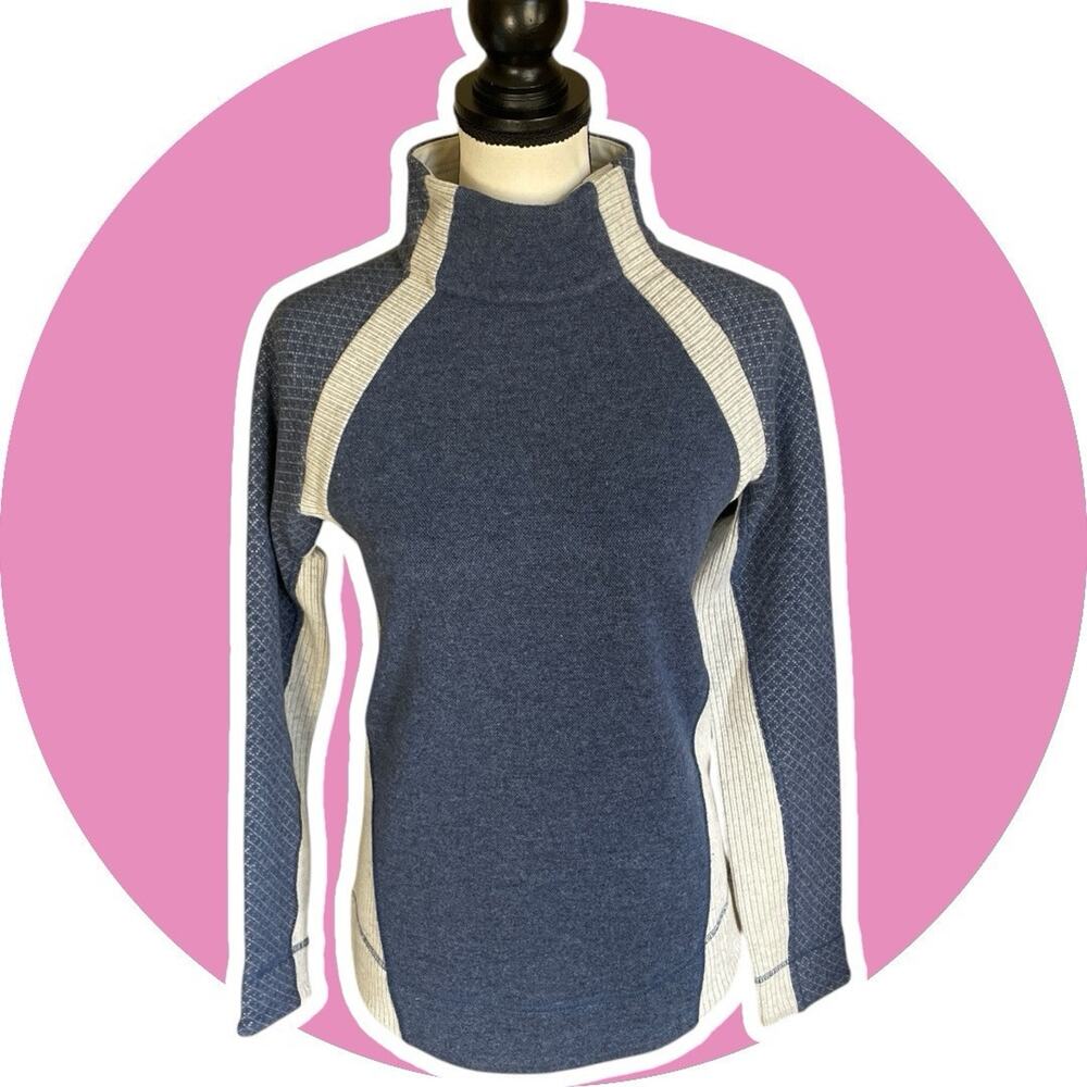 prAna Women's Brandie Wool Blend Pullover Sweater Denim Blue Gray S 2 - Picture 3 of 15
